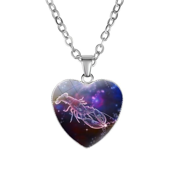 Women's Zodiac Heart Pendant Necklace - Image 4