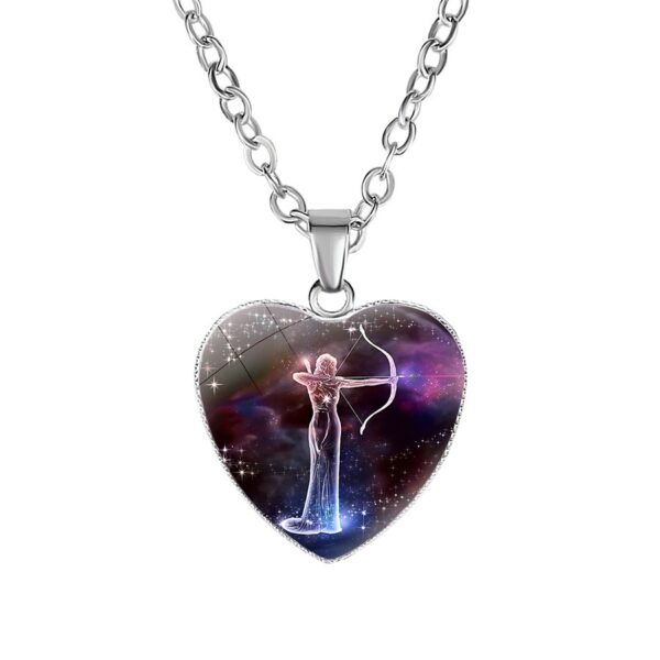 Women's Zodiac Heart Pendant Necklace - Image 7