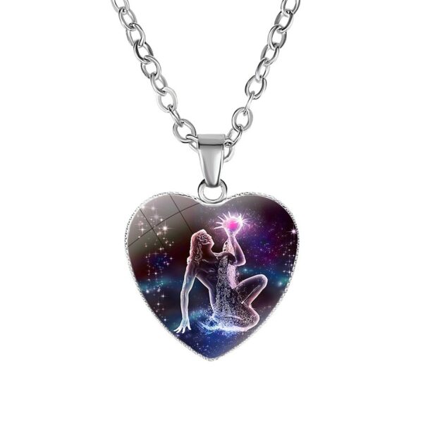 Women's Zodiac Heart Pendant Necklace - Image 9